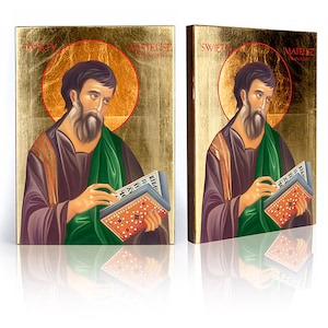 Icon of Saint Matthew the Evangelist, Matthew the Apostle,  handmade icon, wood icon, perfect present, religious picture,