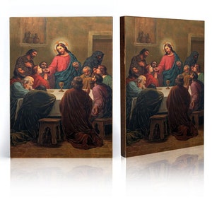 Icon of Last Supper, Jesus Last Supper, Christ Last Supper, Handmade icon, wooden icon, perfect present, religious picture, religious icon