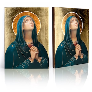 Icon of Our Lady of Sorrows, Holy Virgin icon, Virgin Mary icon - handmade icon, wooden icon, perfect present, Our Lady of Piety
