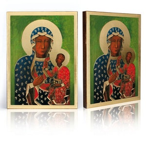 Icon of Black Madonna, Our Lady of Czestochowa, Black Virgin Mary, handmade icon, wooden icon, perfect present beautiful religious picture
