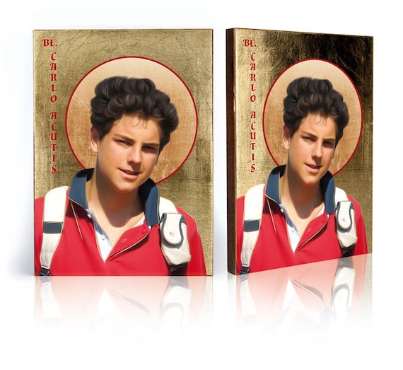 Icon of Blessed Carlo Acutis Handmade Icon Wooden Icon | Etsy