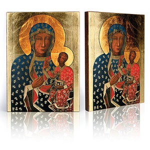 Icon of Black Madonna, handmade icon, wooden icon, perfect present beautiful religious picture, First Communion, Baptism gift, birthday gift