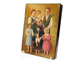BLESSED ULMA FAMILY Handmade Icon: Catholic Art, Józef and Wiktoria Ulma, Religious Picture