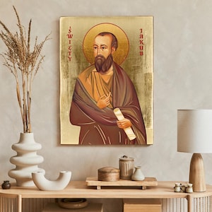 Icon of Saint James the Apostle Minor, St James the Less, handmade icon, wooden icon, natural board, perfect present - religious picture