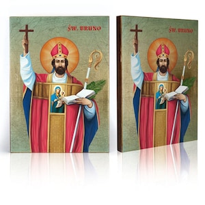 Icon of Saint Bruno of Querfurt, St Bruno of Querfurt, handmade icon, St Brun, wooden icon, natural board, perfect present, golden layers