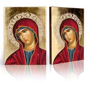 Icon of Holy Virgin, Blessed Mary, Mother of God, Our Lady, handmade icon, wooden icon, perfect present, religious picture, religious icon,