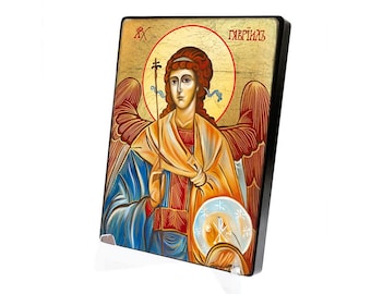 SAINT RAPHAEL Handmade Icon, Wooden Religious Art (14.5 cm x 19.5 cm), Catholic Picture