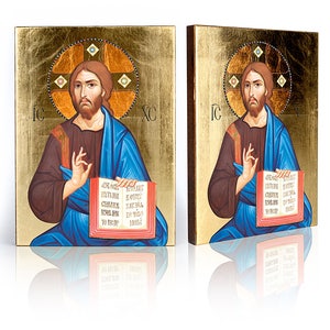 Icoon van Jezus Christus Pantocrator, handgemaakt icoon, houten icoon, perfect cadeau, religieuze afbeelding, Christus Pantocrator-kunst, Jezus Christus-icoon