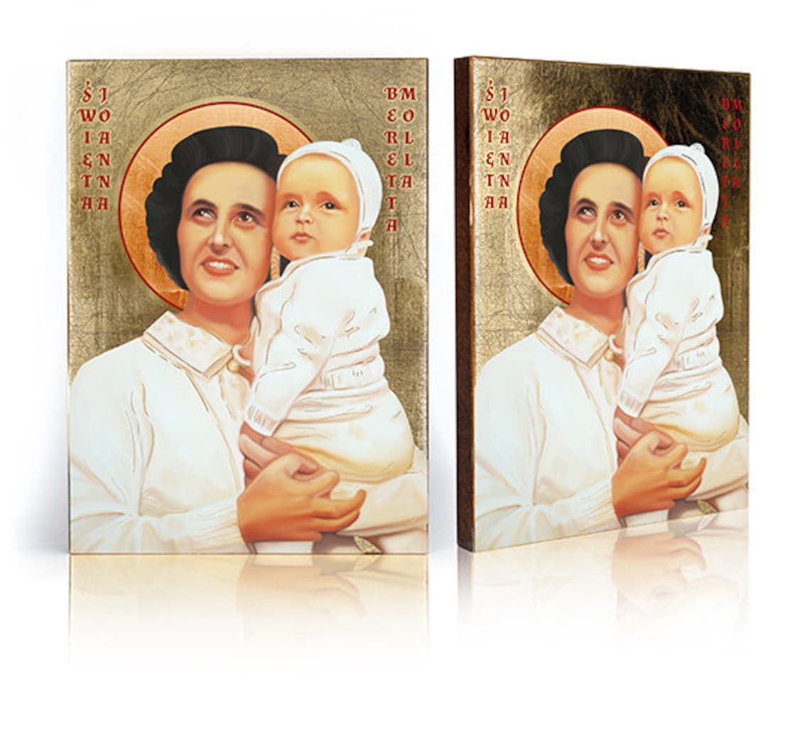 Icône de Sainte Joanna Beretta Molla icône faite à la main Etsy France