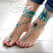Barefoot Sandals, Barefoot Beach Jewelry, gemstones Hippie Sandals, Foot Jewelry, Toe Thong, festival accessories, yoga toe, anklet 