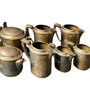 CHRISTOFLE silver plated &quot;Equinoxe&quot; hotel Tea, Coffee, Milk or Cream service 7 serving pieces