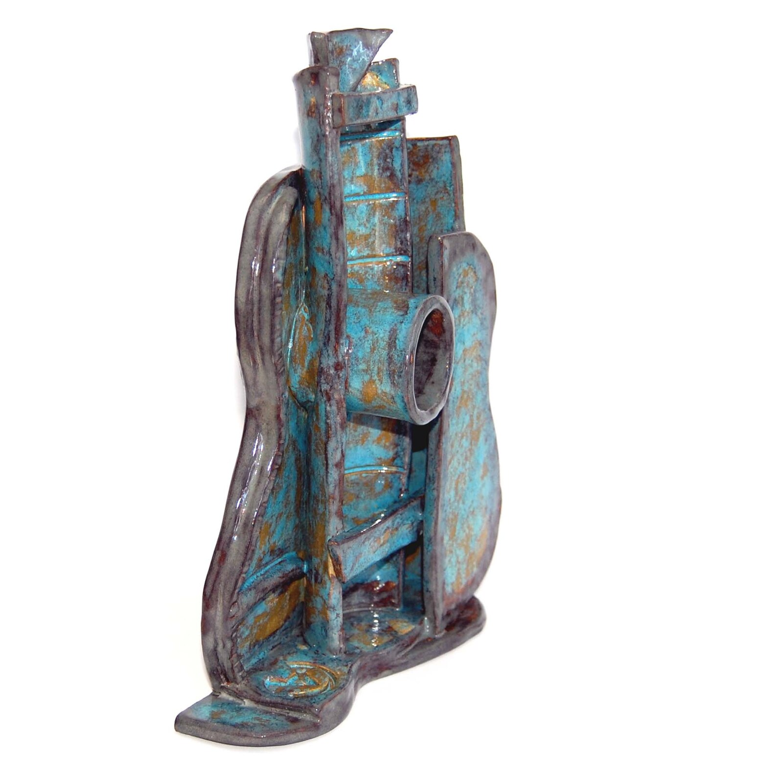 Studio Pottery Ceramic Acoustic Guitar Sculpture Etsy