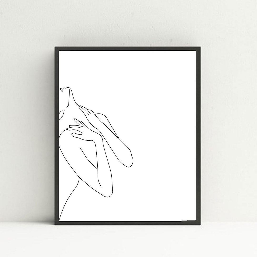 Minimalist Line Art Woman Body Line Drawing Modern - Etsy