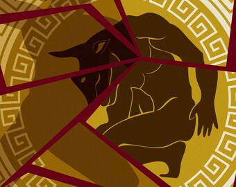 Crete Wall Art Poster, Logik und Vorurteil Illustration, modernes konzeptionelles Poster