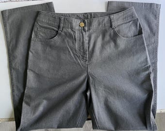 St John Gray Straight Leg Pants Size 4 Quiet Luxury Career Wear Designer Pants Women