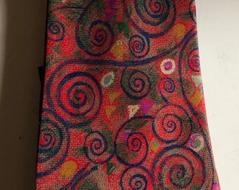 Fendi Roma red blue geometric 100% silk vintage tie