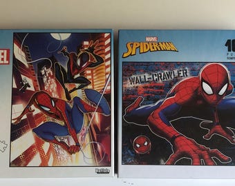 marvel set of 2 spiderman 100 piece puzzles for kids 6 and up new
