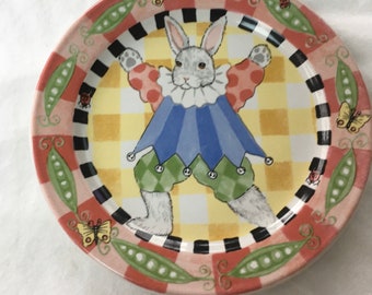 Peas and Thankyou Kelly Barnes Rightsell childs bunny graphic plate