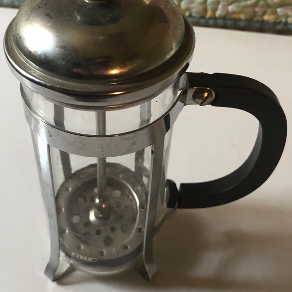 Pyrex vintage 1 cup expresso coffee press travel size