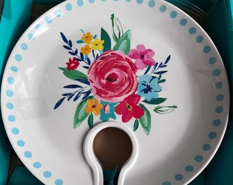 The Pioneer Woman Melamine Mingling Boards – Set of 4 Floral Polka Dot Serving Trays