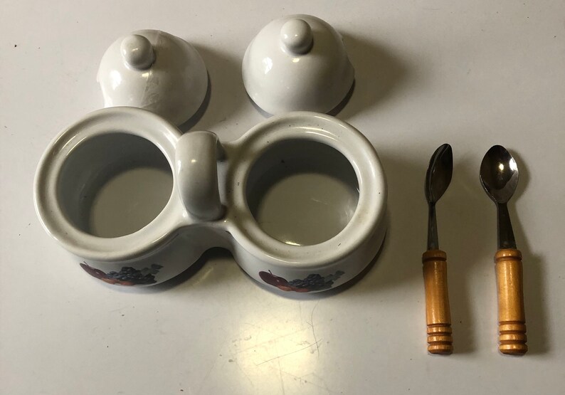 Houston Harvest Double Jam Jelly Servers With Lids and Spoons Etsy