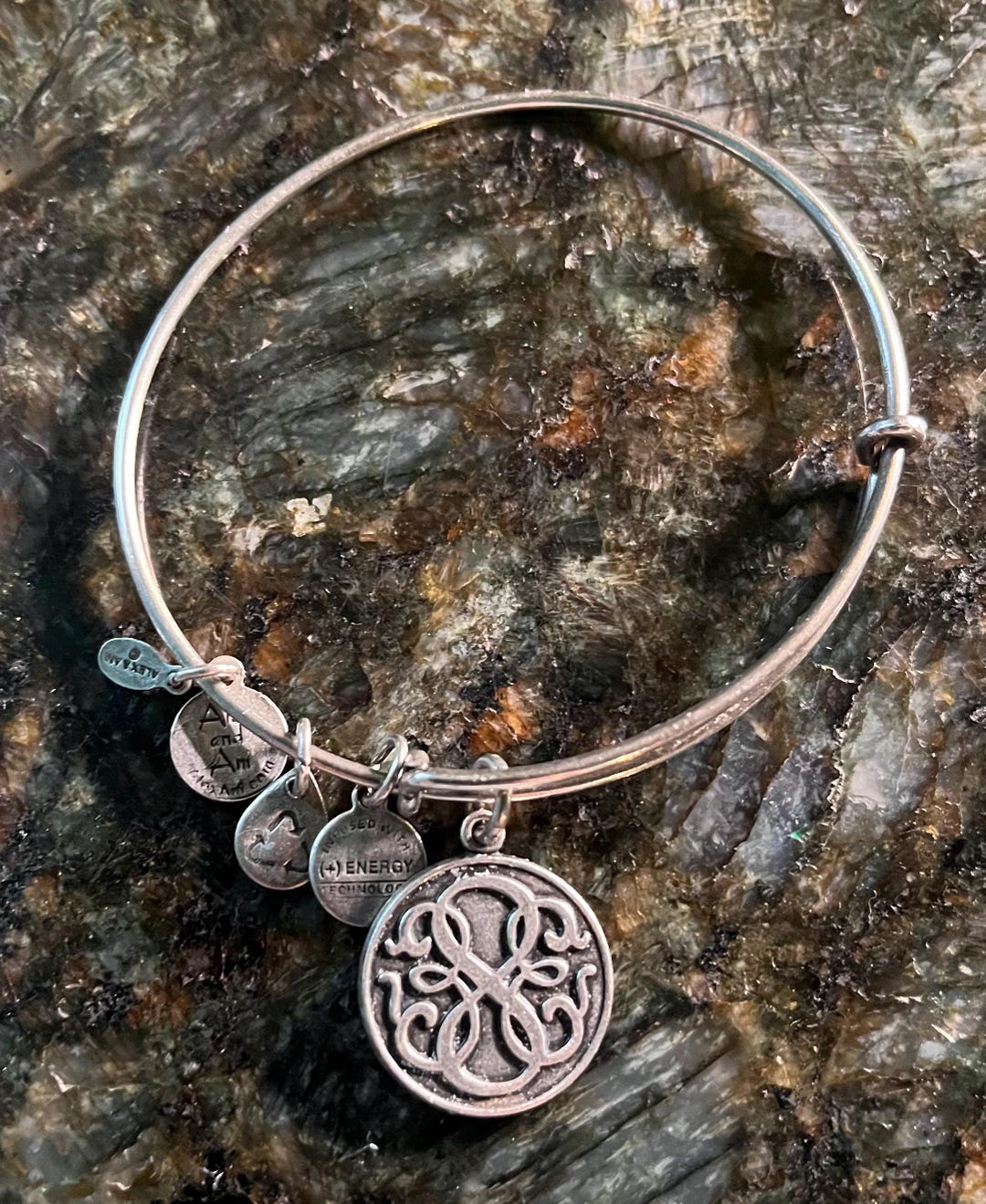 Alex and Ani Sacred Dove Symbol Bangle 2012 Silver Expandable Spiritual ...