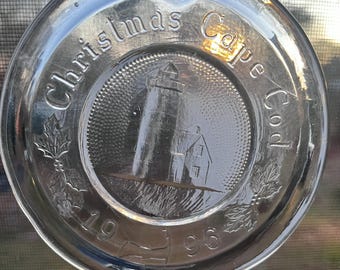 1996 Cape Cod Christmas Glass Ornament Lighthouse Sun Catcher