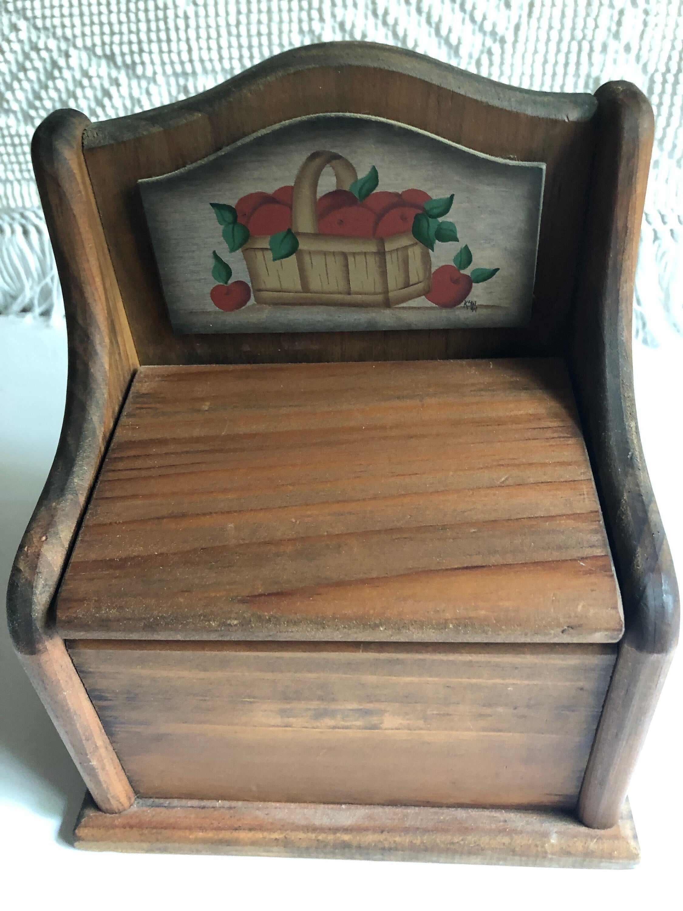 Vintage wooden apple design wooden recipe box