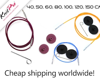 Interchangeable KnitPro cables for circular needle - 40 cm 50 cm 60 cm 80 cm 100 cm 120 cm 150 cm | connector for interchangeable cables