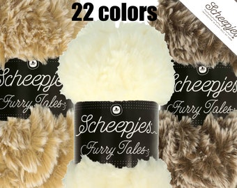 Fur Yarn Scheepjes Furry Tales - knitting crochet yarn for amigurumi, stuffed animals, home deco, cardigans