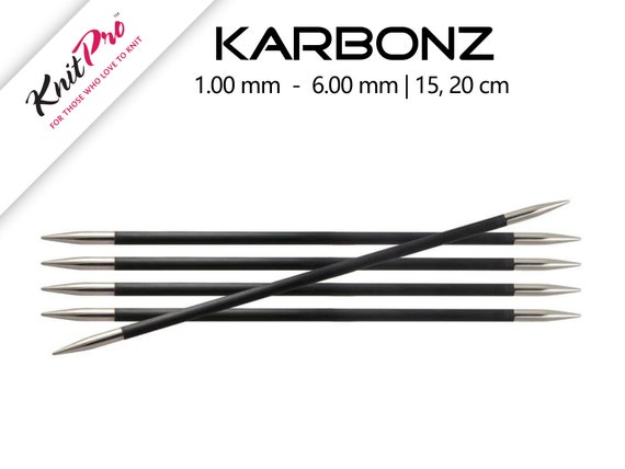 KnitPro 20cm Karbonz Double Pointed Sock Knitting Needle Kit