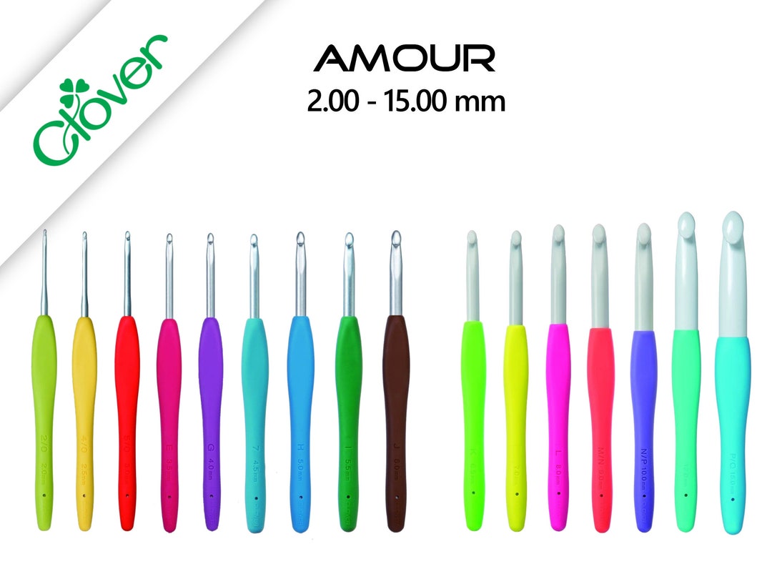 Crochet Hook Clover Amour Soft Touch Quality Crochet Hooks in 16 Sizes 2.00  Mm 15.00 Mm -  Australia