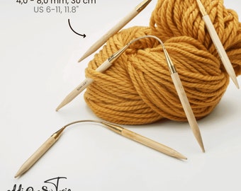 Aiguilles à tricoter longues en bambou Addi CraSyTrio - Aiguilles à tricoter circulaires pour chaussettes