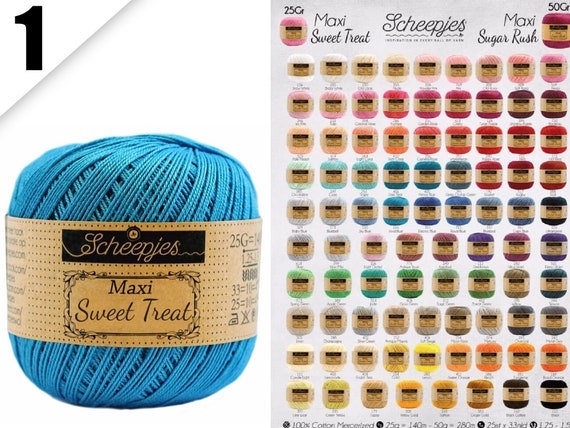 Fils de coton Scheepjes Maxi Sweet Treat 1 25 grammes 100% coton mercerisé,  crochet à tricoter, fil à tricoter, fil à tricoter -  France