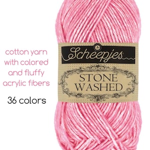 3x50gr yarn Scheepjes Stone Washed - cotton / acrylic wonderfully soft knitting crochet yarn for dolls, clothes, accessories