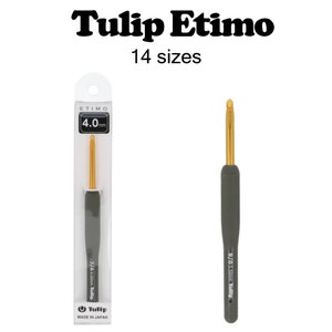 14 crochet hooks Tulip Etimo soft grip | quality crochet hooks all 14 sizes 2.00 mm - 6.50 mm