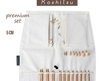 Set d'aiguilles à tricoter interchangeables Seeknit Koshitsu premium - pointes à tricoter interchangeables en bambou de 5 cm 59734