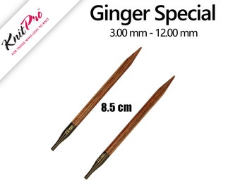 Verwisselbare Houten Breipunten KnitPro Ginger Speciaal  3 - 12 mm | Verwisselbare houten Brei Tips