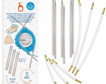 Set Di Ferri Per Calze Pony Colour Just Jute 20cm – 4mm, 4.5mm, 5mm In Alluminio Con Astuccio In Iuta Biodegradabile