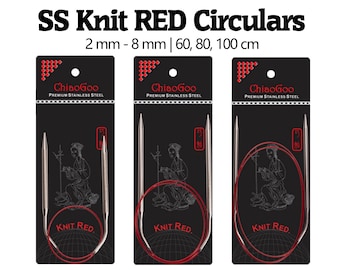 Rondbreinaalden ChiaoGoo Knit Red 2 - 8 mm | rondbreinaald 60, 80, 100 cm