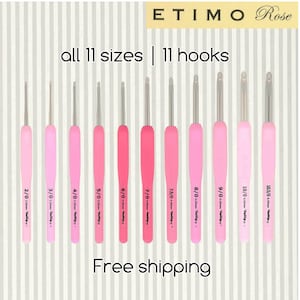 11 crochet hooks Tulip Etimo Rose soft touch | all 11 sizes 2.00 mm - 6.50 mm
