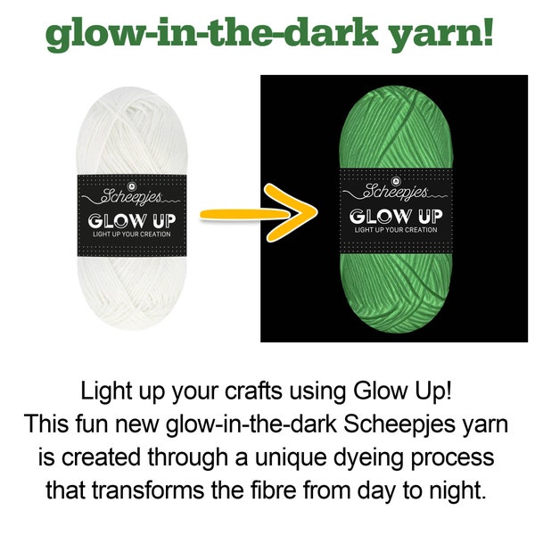 Knitting crochet yarn glow up in the dark - let your creations shine!