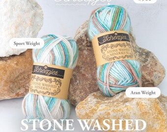 Knitting yarn Stone Washed Minerals Sport or Aran, soft cotton / acrylic yarn