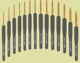 17 TULIP Steel Crochet Hooks for Fine Lace Size 0/1.75mm to Size