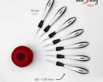 Crochet AddiSwing mini - crochets fins Swing en 7 tailles 0.50mm - 1.75mm / 16 cm