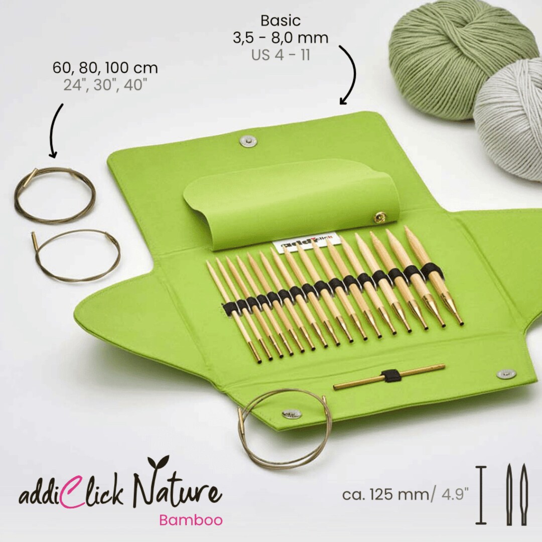 Addi Click Nature Bamboo Wood Interchangeable Points Set - Etsy