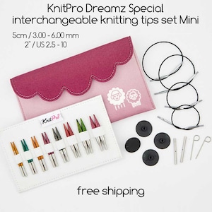 Interchangeable Mini wooden knitting tips set KnitPro Dreamz Special - the best gift for every knitter