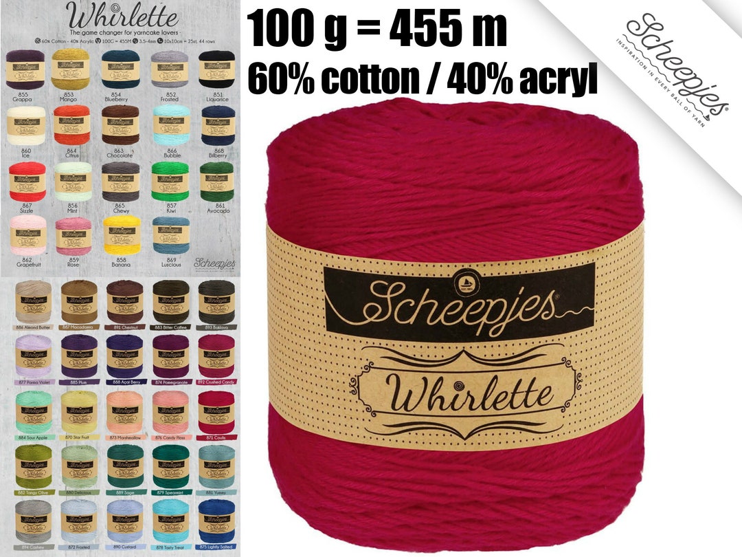 Scheepjes Whirlette Yarn - 100g Cotton & Acrylic Blend For Knitting And Crochet