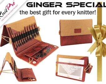 Ensemble d'aiguilles à tricoter circulaires interchangeables en bois - KnitPro Ginger Special