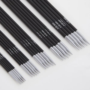 DPN sock needles KnitPro Karbonz 1.0 - 6.0 mm / 15 cm, 20 cm | quality lightweight sock needles, double pointed knitting needles